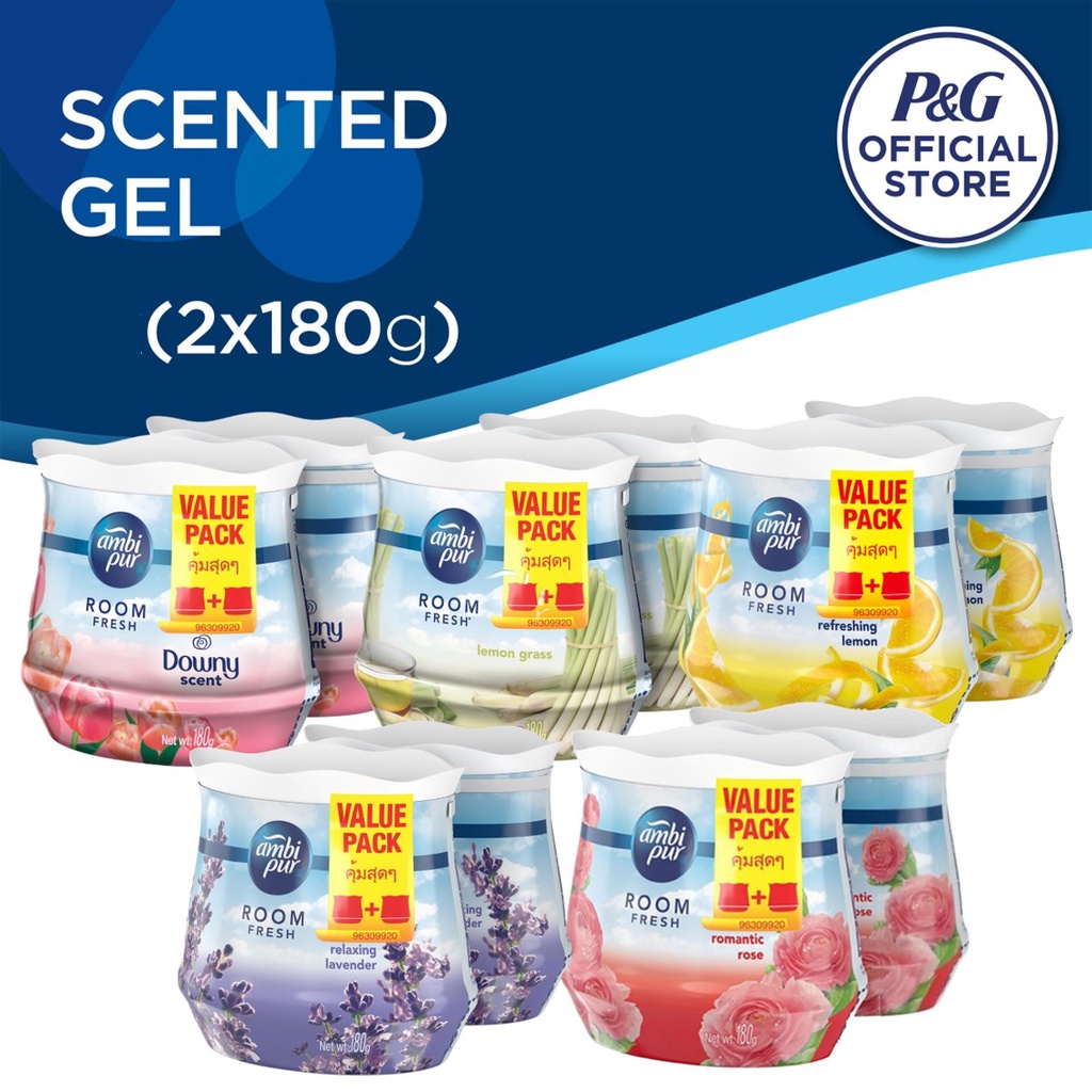 [Bundle of 2] Ambi Pur Room Fresh Air Refreshing Gel [Value Pack] 180g