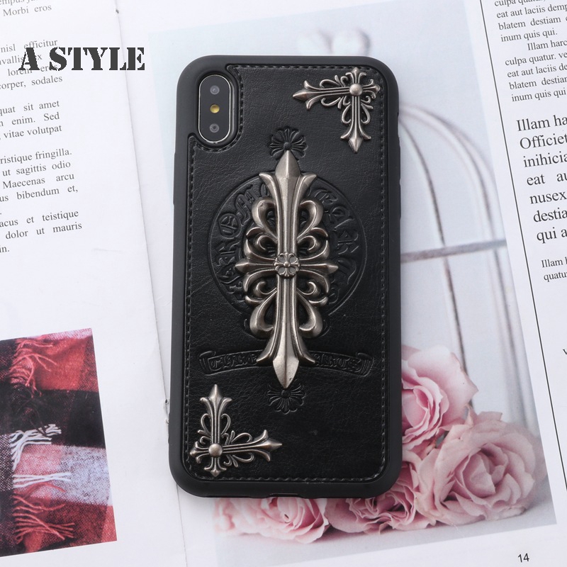 Black Chrome Hearts Pu Leather Iphone Case For Iphone6p 6splus 7 8 7p 8p Xr X Xs Xs 11 11pro Pro Max Max Cover Shopee Malaysia