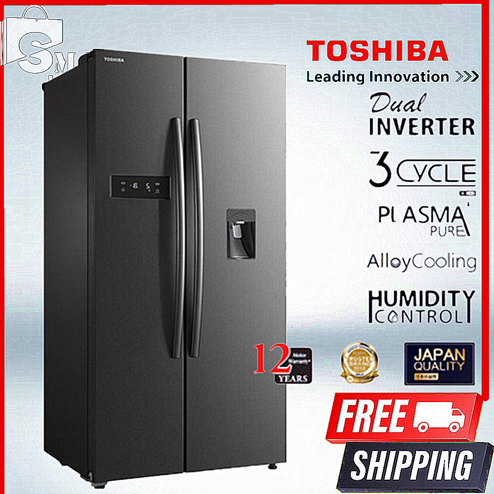FREE SHIP Toshiba GRRS682WEPM Side by Side Fridge 591L with Water