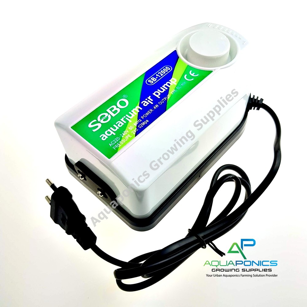 SOBO Aquarium Air Pump 2 X 6.5L/Min 4W Double Output SB12000