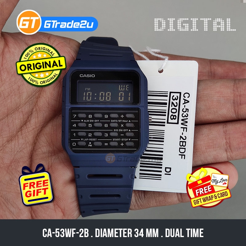 Original Stardard Men Ca 53wf 2b Ca53wf 2b Ca53wf2b Digital Calculator Mannish Watch Black Resin Band Shopee Malaysia