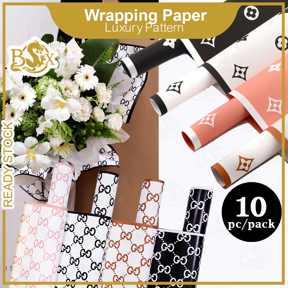 10pcs Waterproof Flower Wrapping Paper Marble Bouquet Gift Packing Paper  Birthday Decoration G Pink