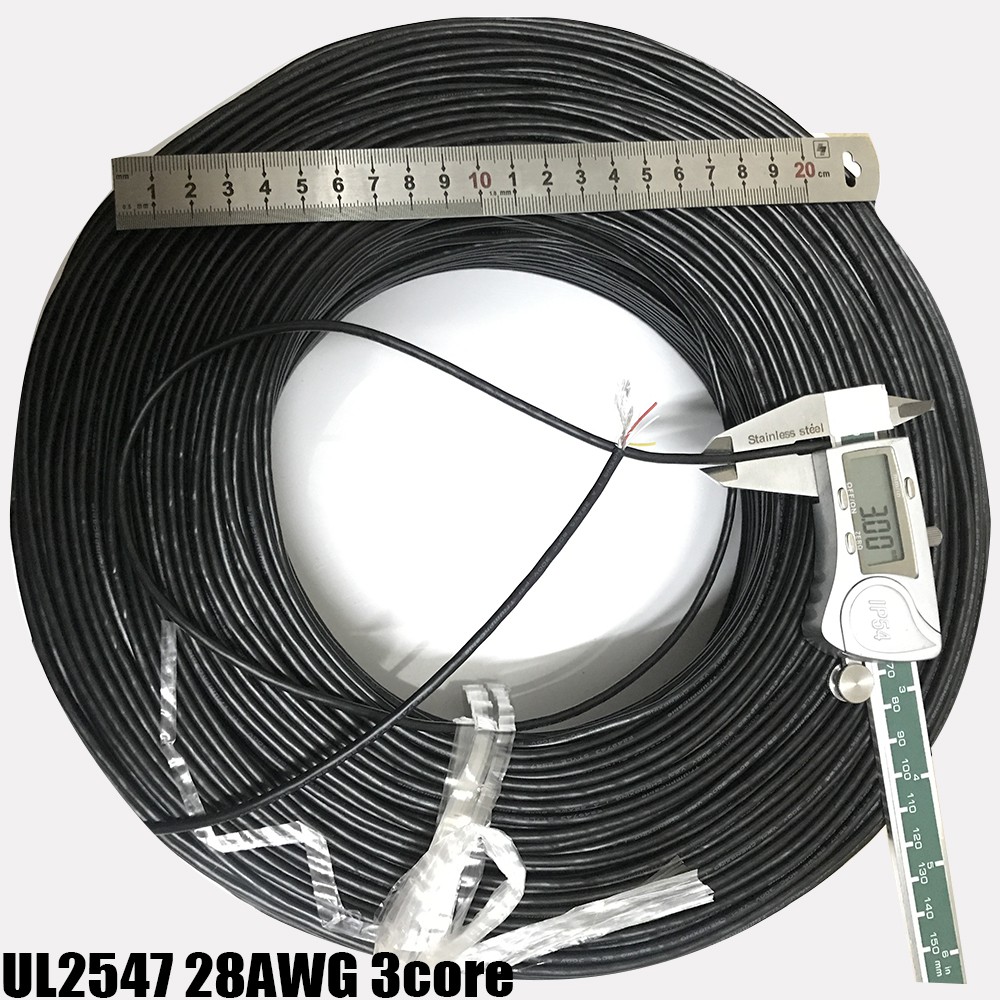US Stock 50ft UL2547 2 Core 26AWG Shielded Audio Headphone Signal Cable Wire 