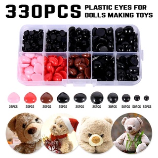 50pcs 10mm Black Plastic Triangle Safety Noses Teddy Bear Stuffed Doll Toy Craft for sale online 