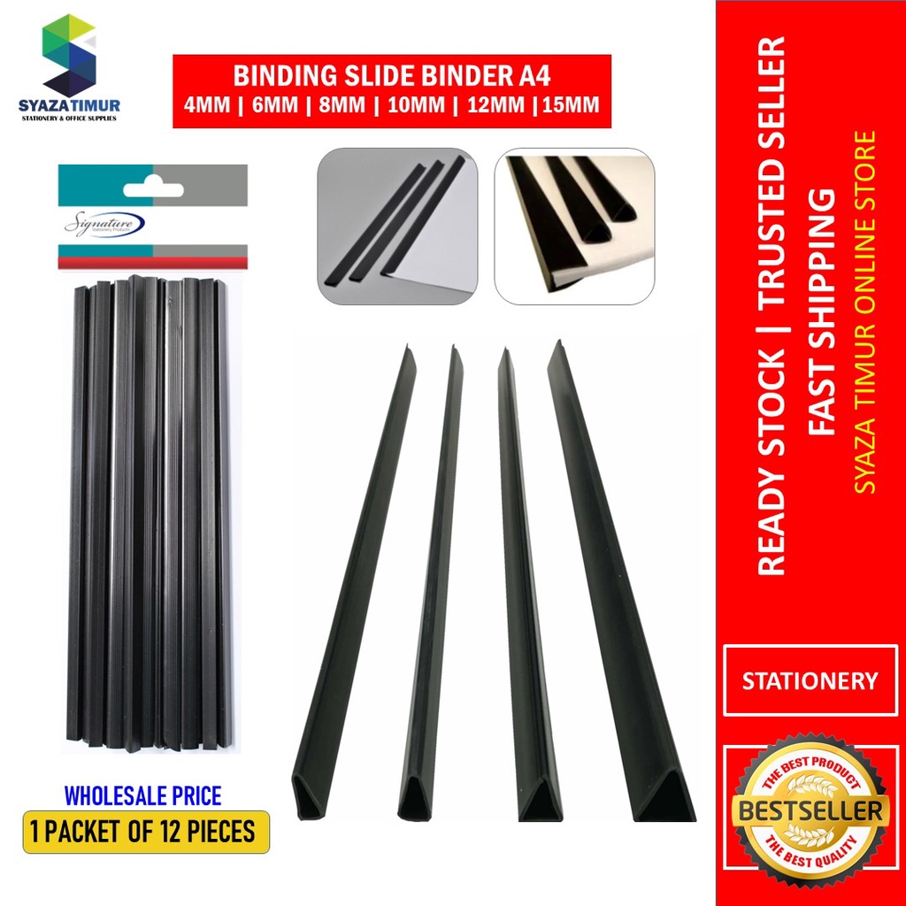 [STGR MY] Plastic Slide Binder A4 Black Slide Binding Slide In Bar