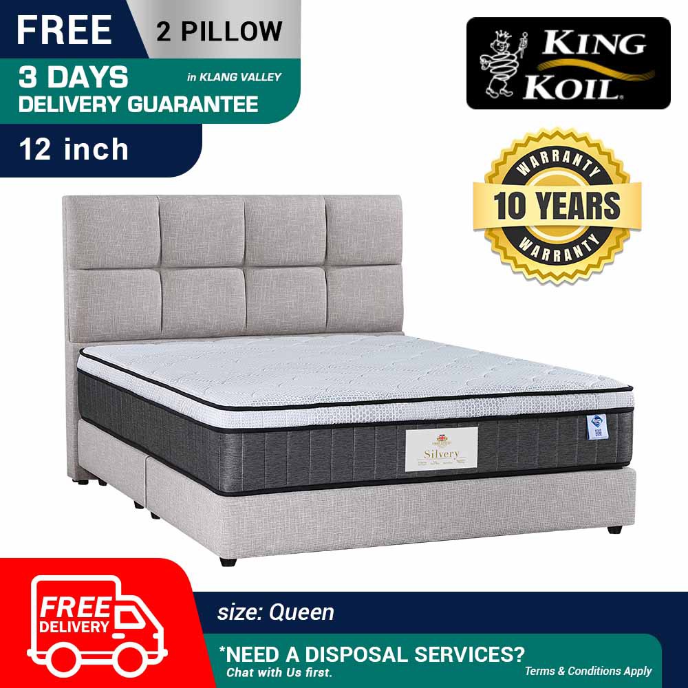 King Koil First Knight Silvery Mattress 10yrs Warranty Tilam 12inch Thickness Super X Spring System With Edge Gauge Shopee Malaysia