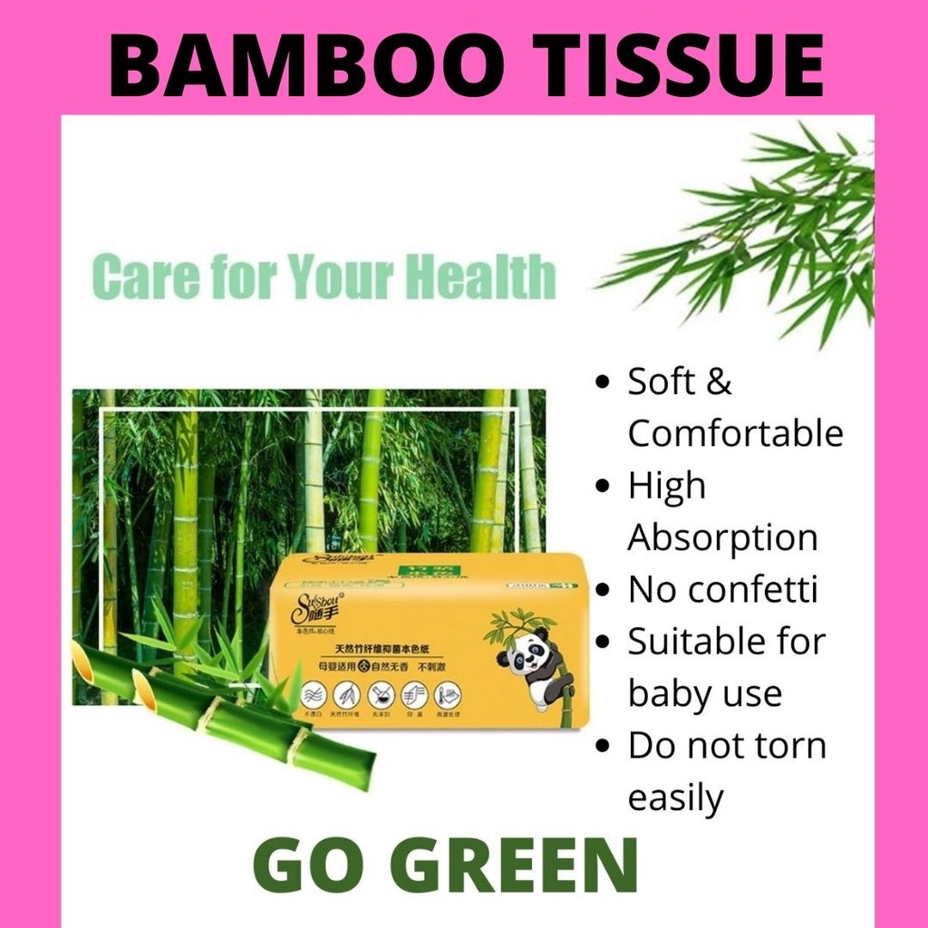 [READY STOCK]Bamboo Tissue Soft Bamboo Face Tissue Tisu Buluh Bamboo