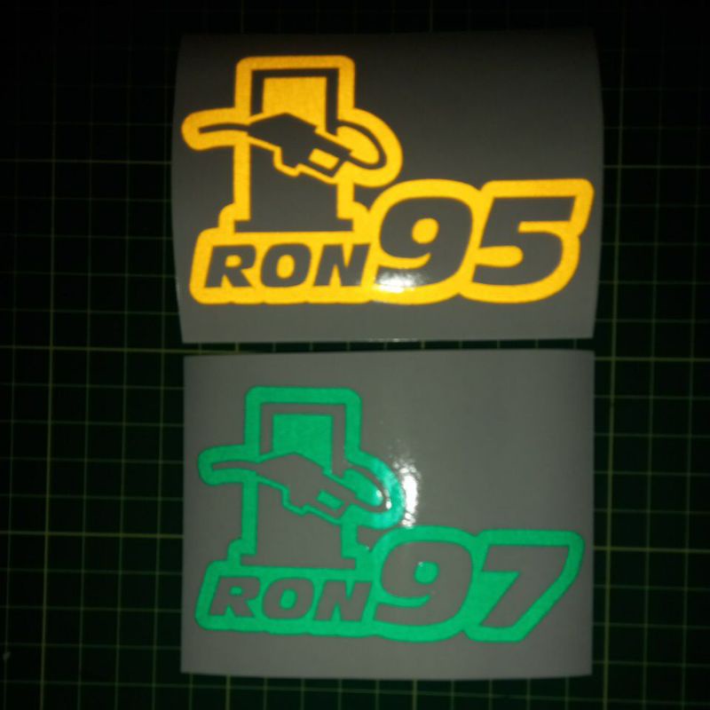 Sticker cutting RON95 RON97 petrol pump Reflective