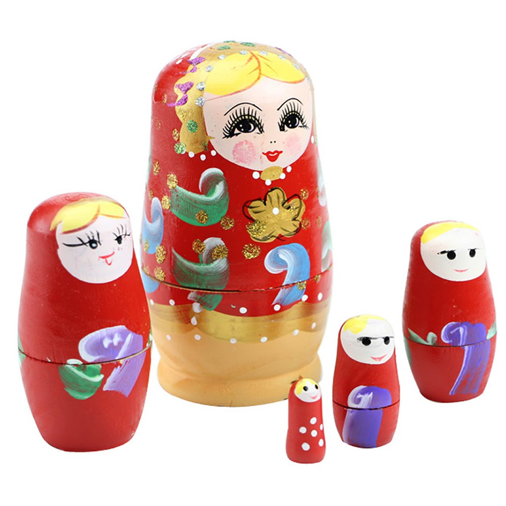 ♥♥♥Dolls Wooden Russian Dolls 5 Layers Of Variegated