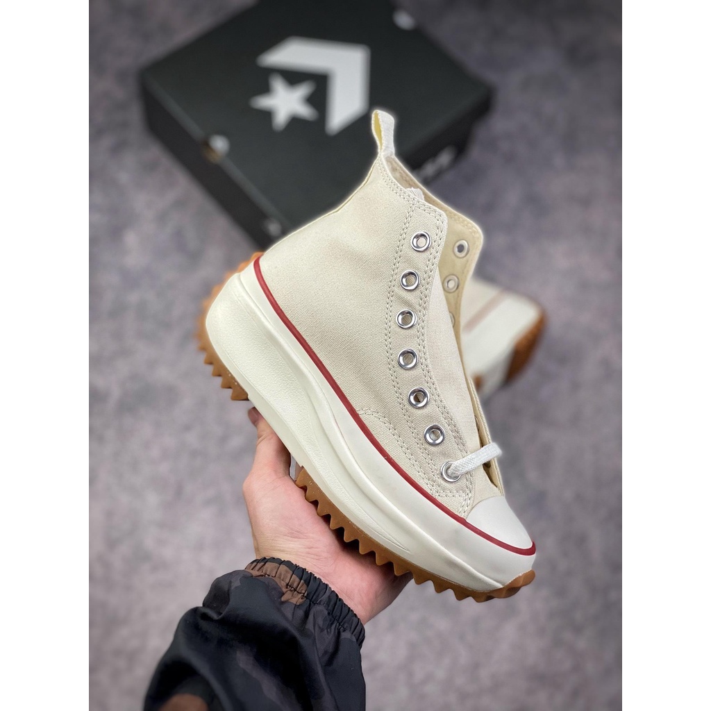 Converse Converse Run Star Hike Creamy Rice Raw Rubber Women S Shoes Increased Thick Sole Real Vulcanized Double Process Shopee Malaysia