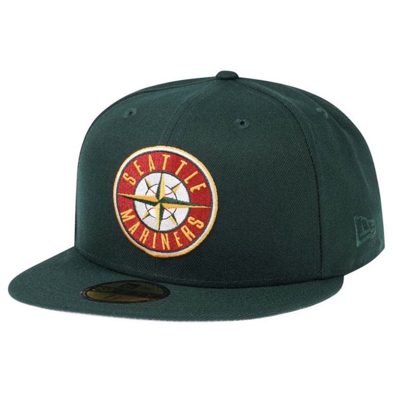 NEW ERA 59FIFTY SEATTLE MARINERS PLAIN DARK GREEN FITTED CAP | Shopee ...