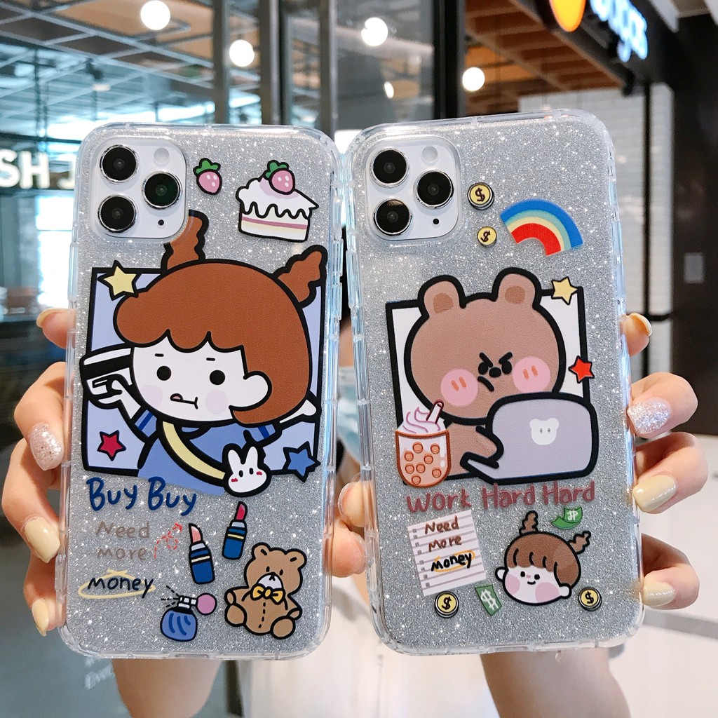 Fashion Transparent Carton Soft Tpu Cute Little Bear Girl Iphone 12 12pro 12 11 Pro Max X Xr Xs Max Iphone 6 6s Plus 7 8 Plus Case Shopee Malaysia