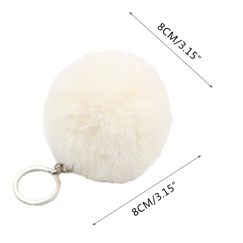 8pcs Mini Fur PomPom KeyChain Bag Hair Bulb Pendants for women Lovely Fluffy