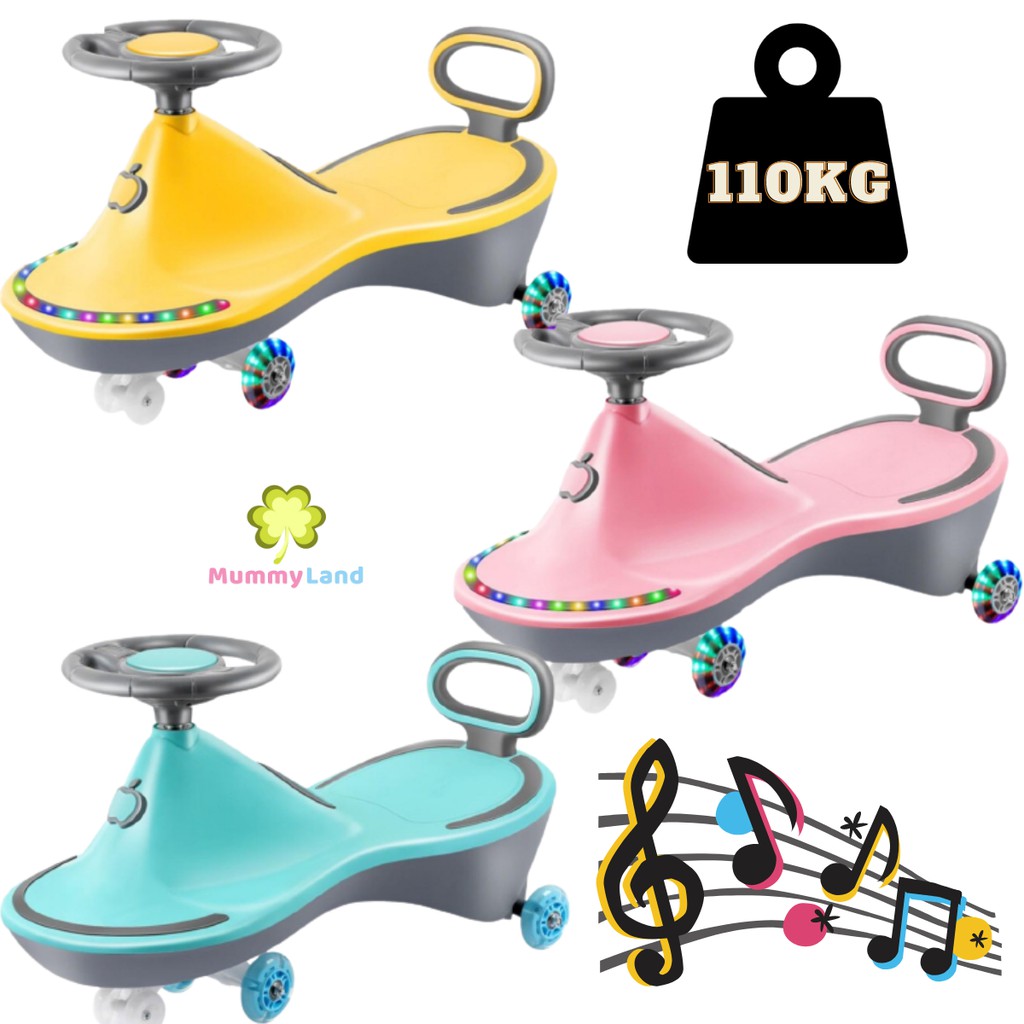 READY STOCK Yoyo Car LED Light wheels with Music Plasma Swing Car