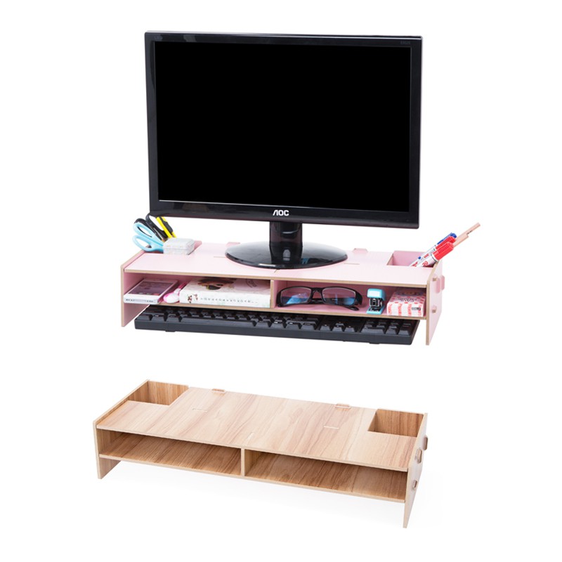 Wooden Computer Monitor Riser Laptop Screen Tv Desktop Stand