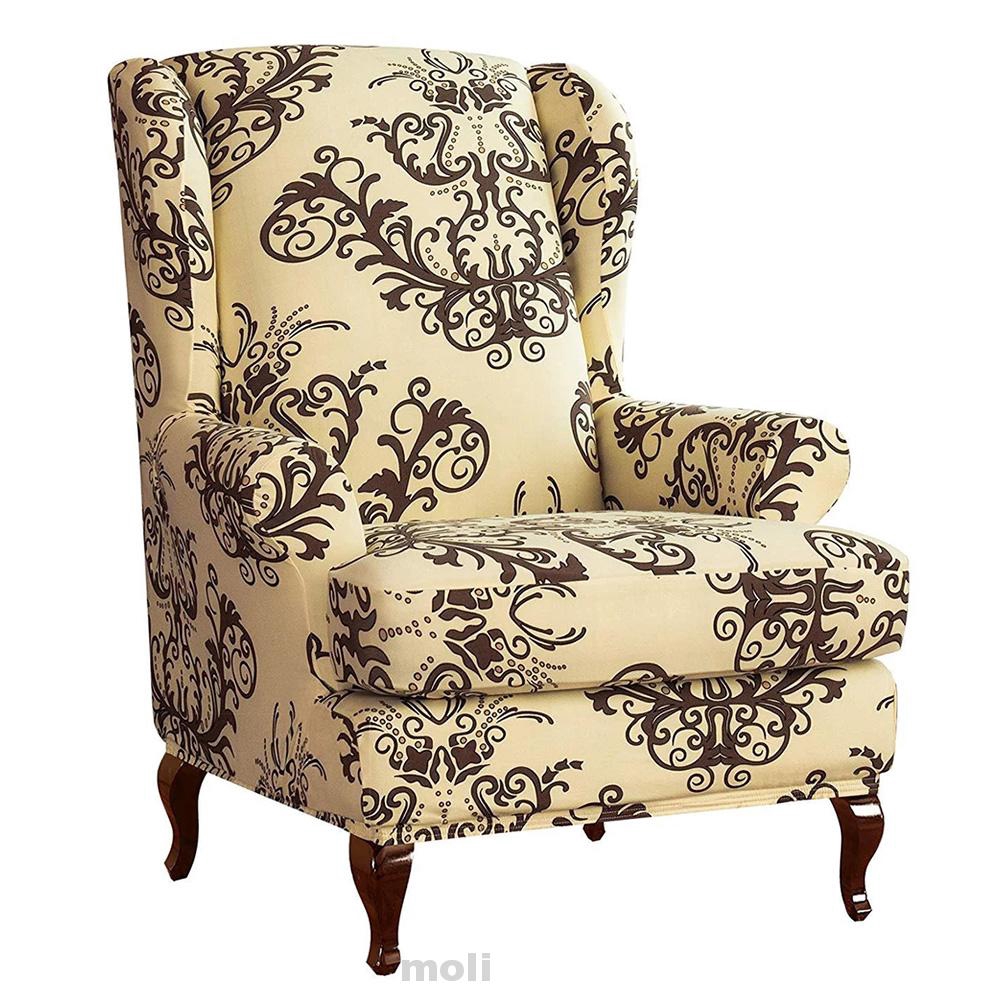 Decorative Simple Protective Accessories Modern Back Leaves Printed Removable Elastic Wing Chair Slipcover Shopee Malaysia