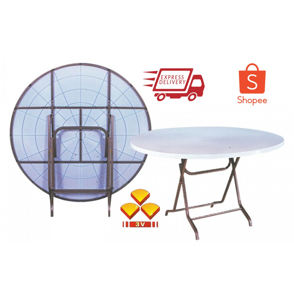 3V Fordable Plastic Table 3V Meja Lipat Plastik Round 