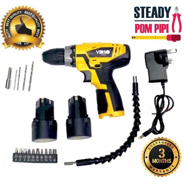 VERSO 12V CORDLESS BATTERY DRILL SET WITH ACCESSORIES Shopee Malaysia