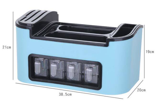 Multipurpose Kitchen Storage Box Seasoning Sauce Bottle Spices Organizer Utensils Cutlery Rack