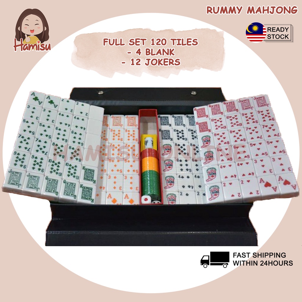 RUMMY MAHJONG SET LAMI MAHJONG 120 TILES 4PLAYER 拉米 麻将 4人 拉美 | Shopee ...