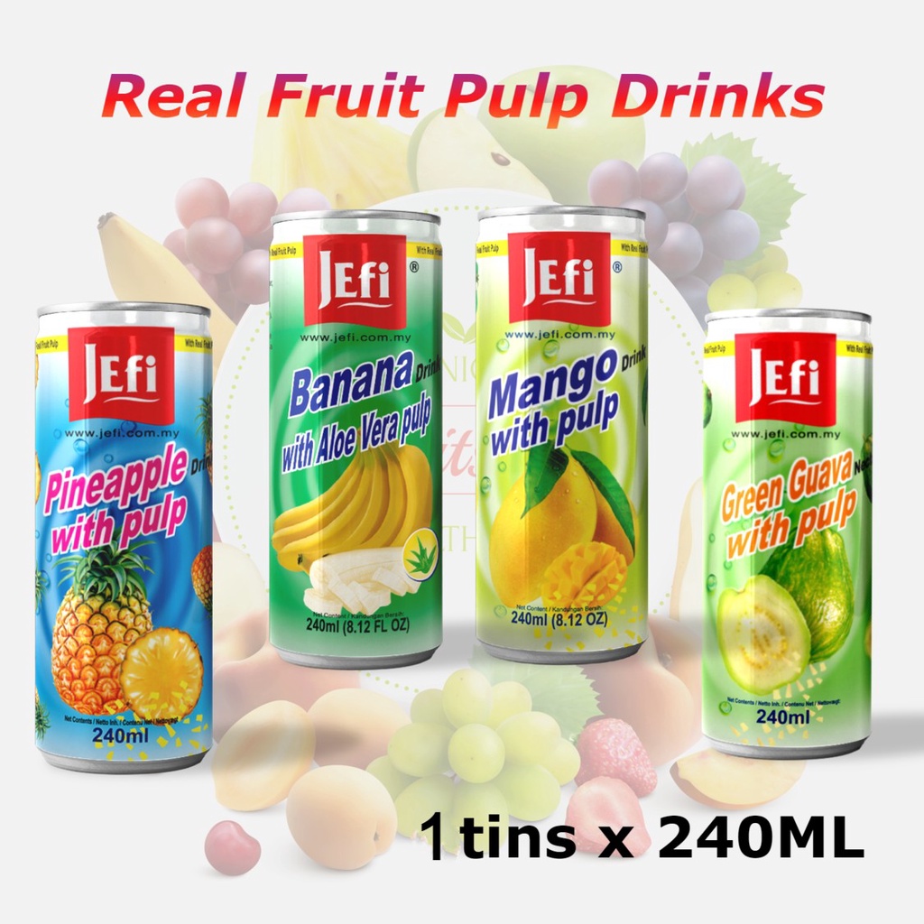 JEFI Assorted Fruit Drinks Asian Drinks Mango Green Guava Pineapple