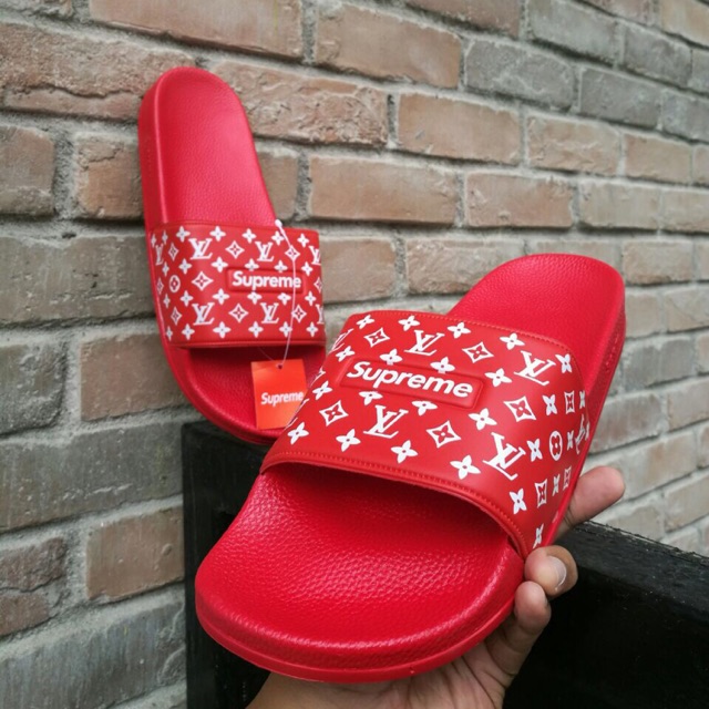 louis vuitton supreme slippers
