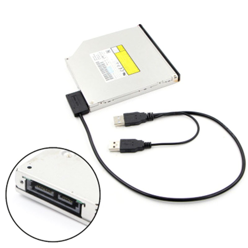 USB 2.0 Type A To 13Pin(7+6) SATA Adapter Cable External Power CD-ROM DVD- ROM | Shopee Malaysia