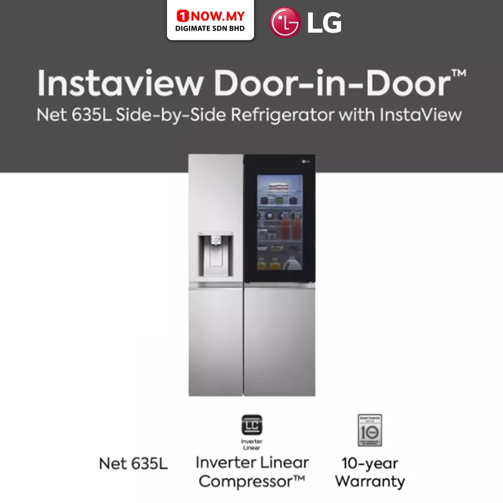 LG 635L SidebySide Refrigerator GCX257CSES (InstaView & DoorinDoor