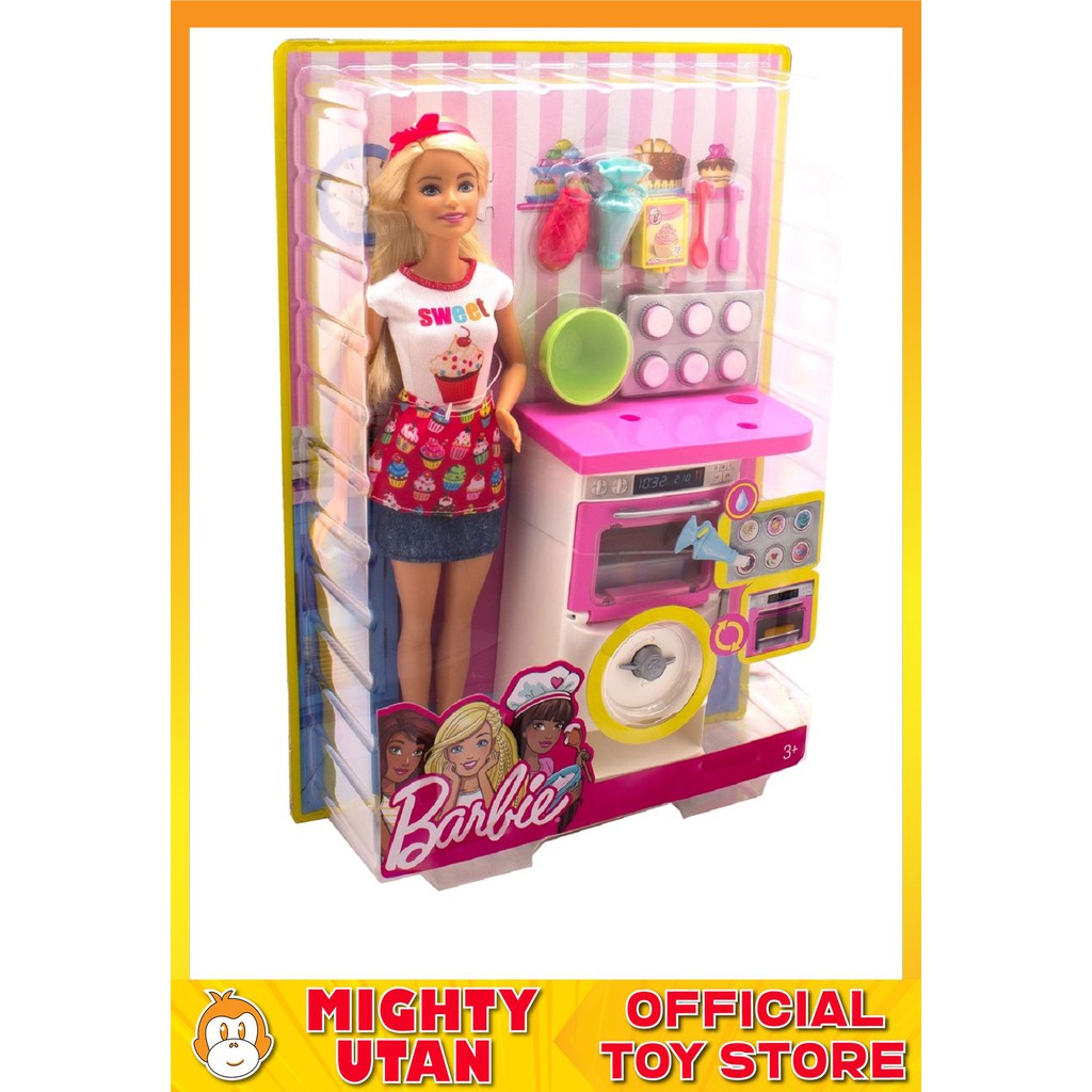 barbie bakery chef doll and playset with accessories