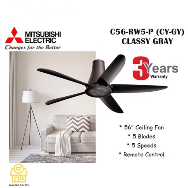 Mitsubishi C56 Rw5 P 56 5 Blade Remote Control Ceiling Fan 5