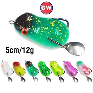 joyliveCY 5 Pcs Mini Soft Plastic Frog Fishing Lure Crank baits Double Claw-Like Hook 