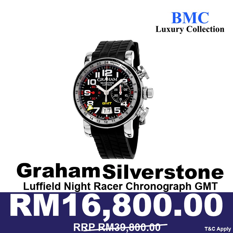 Silverstone Luffield Night Racer Chronograph Gmt Men Watch Graham Shopee Malaysia
