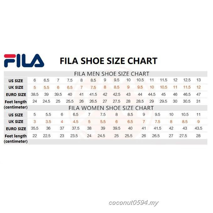 fila kids shoe size