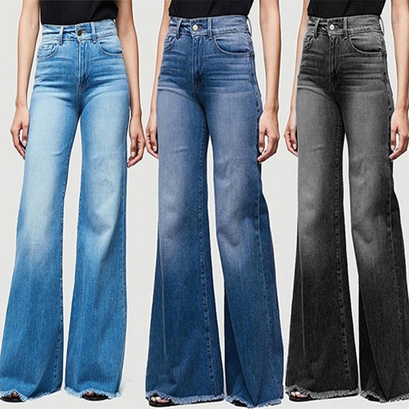 wide flare bell bottom jeans