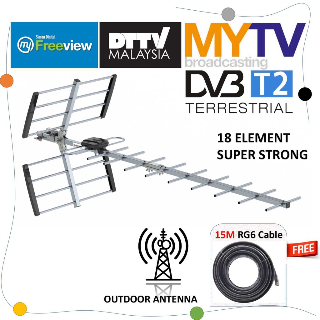Digital HD Antenna Aerial 18 Element UHF HDTV DVB T2 Mytv brand