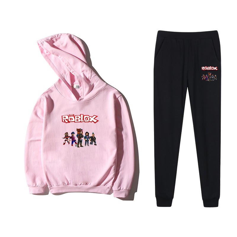 2020 Roblox Kids Cotton Hoodie Pants Boy Fashion Sets Long Sleeve Suits Boys Costuems N1 Shopee Malaysia - roblox old lady pants