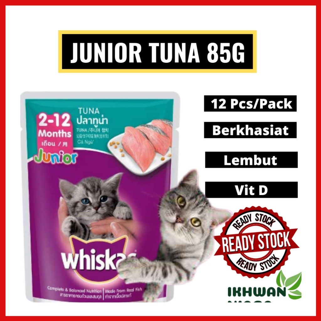 [READY STOCK] Whiskas Pouch Junior TunaMakanan Kucing Whiskas BasahMakanan Kucing Junior