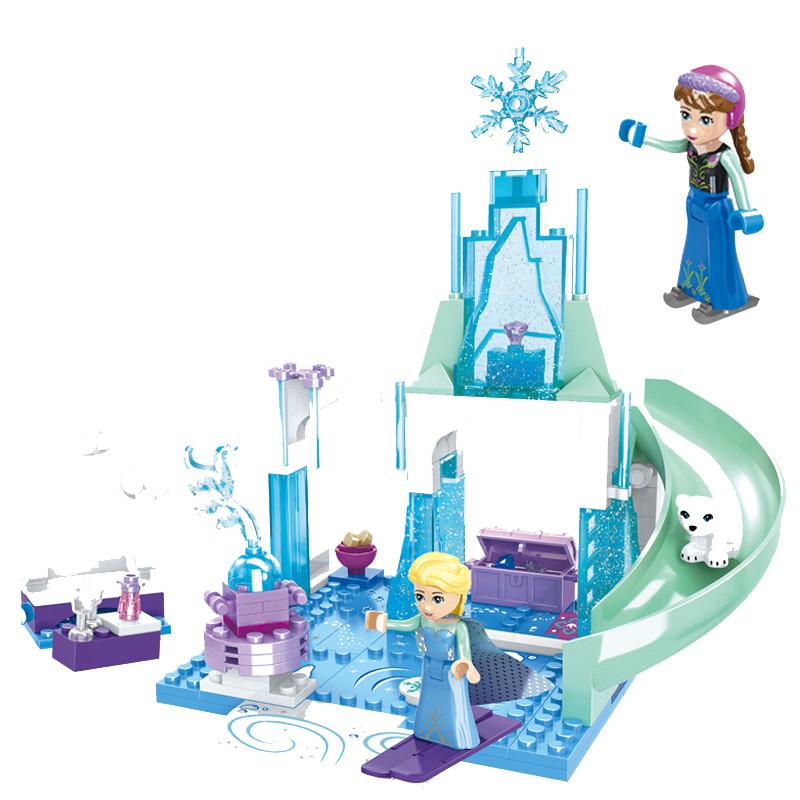 316pcs Dream Princess Castle Elsa Ice Castle Princess Anna Set Model Building Blocks Gifts Toys Compatible with Legoings Friends 301 No Box 