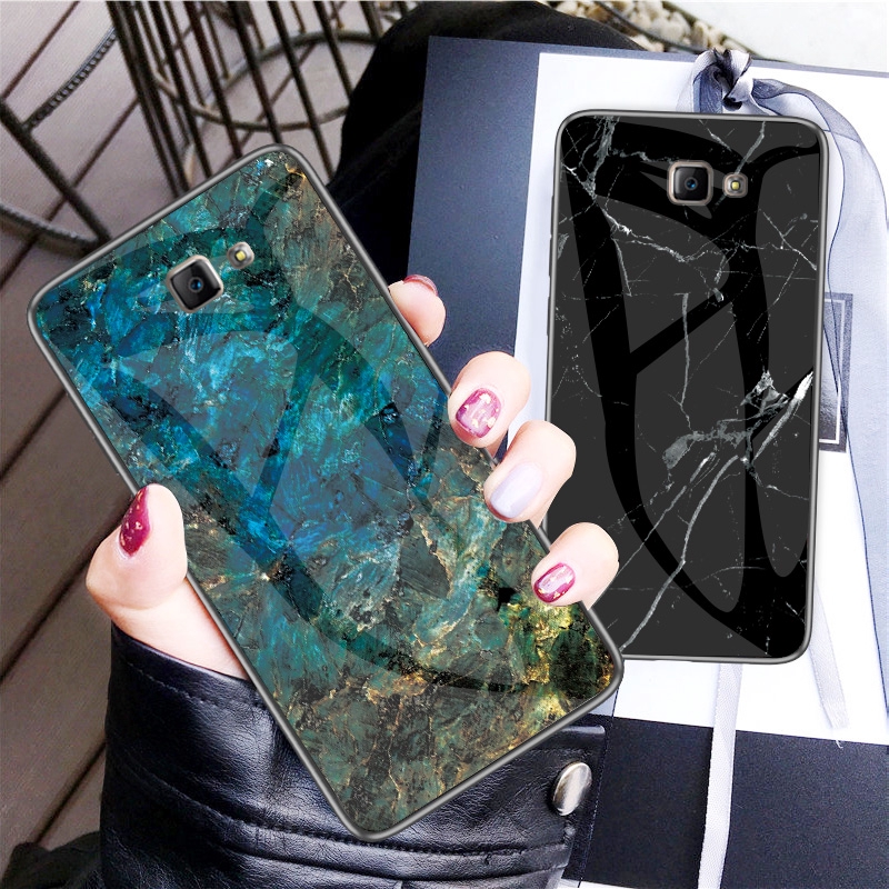 Samsung Galaxy J7 Prime Phone Case Marble Tempered Glass Cover Shopee Malaysia