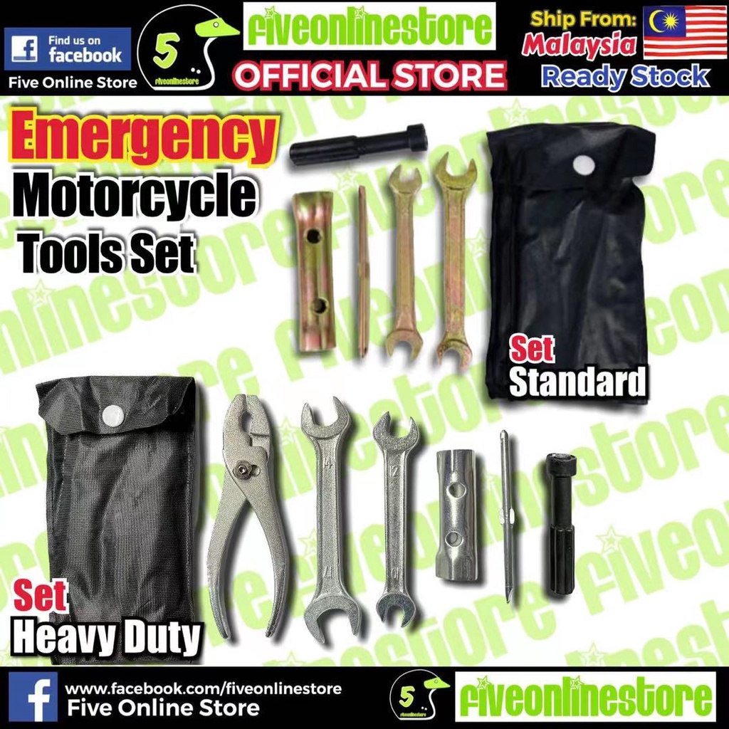 Motorcycle Emergency Tools Kit Heavy Duty Set Bag Alat Motorsikal Moto Screw Driver Spanar Plug Tool Plier Honda Yamaha