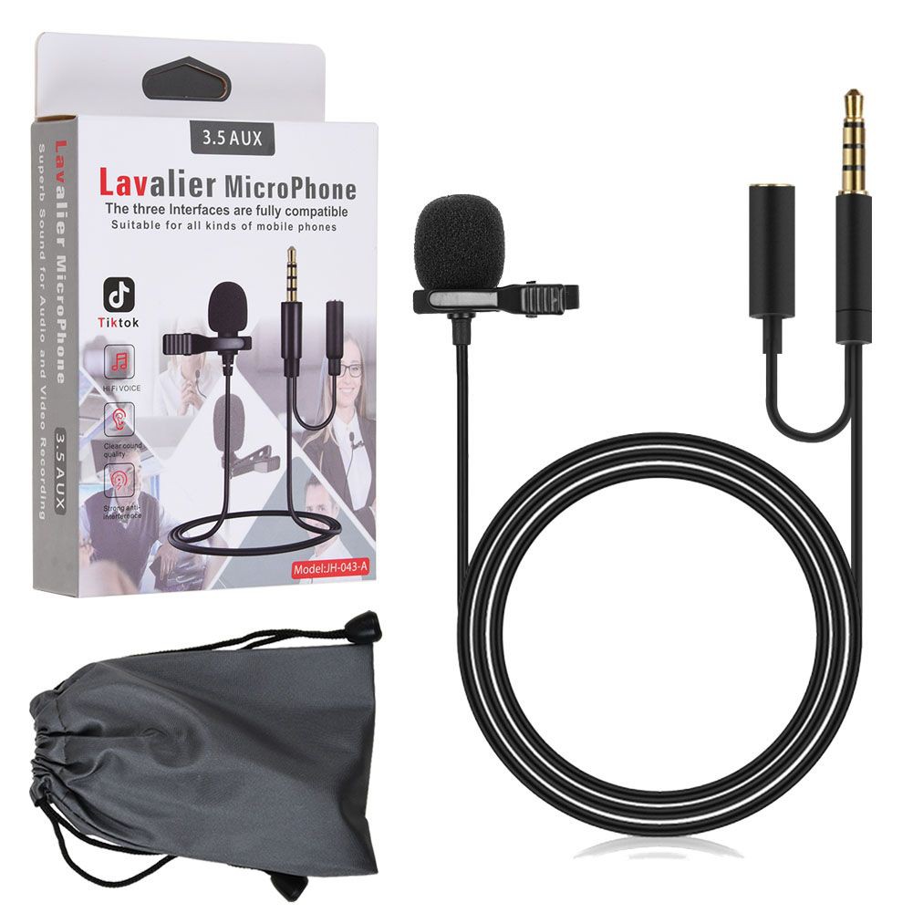 Lavalier Lapel Microphone Jh 043 Universal Clip On Microphone Mini 3 5mm For Mobile Iphone Android Pc Recording Shopee Malaysia