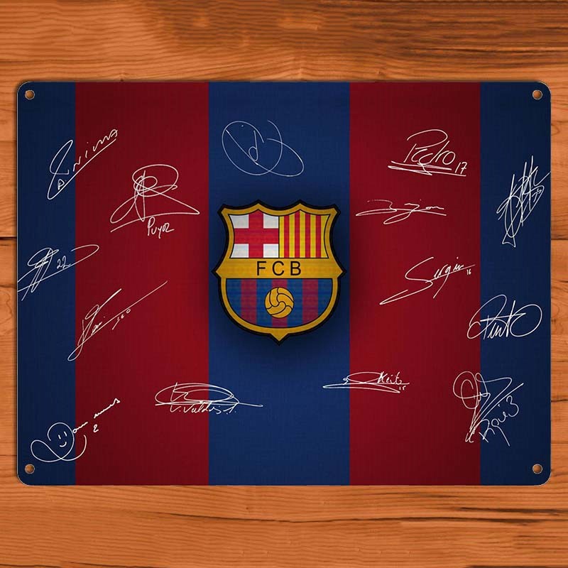 Barcelona Soccer Fc Club Home Decorative Painting Art Signs Plaques Vintage