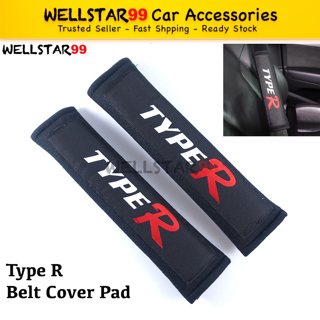 Parts Accessories Carbon Fiber Car Seat Belt Cover Satefy Pads Shoulder Cushion For Civic Type R Automotive