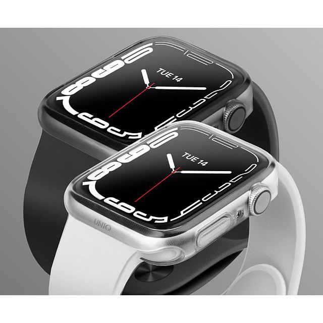 Uniq Glase Dual Pack Bumper for Apple Watch Series 7 Clear Smoke (41mm/45mm)