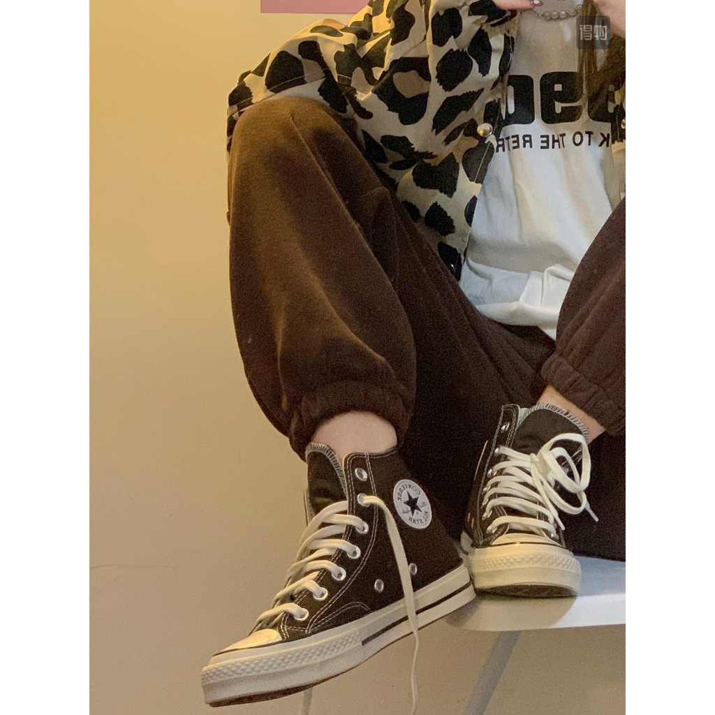 ๑Converse all star 1970S vintage chocolate brown high-top women men's  canvas shoes 170551C | Shopee Malaysia