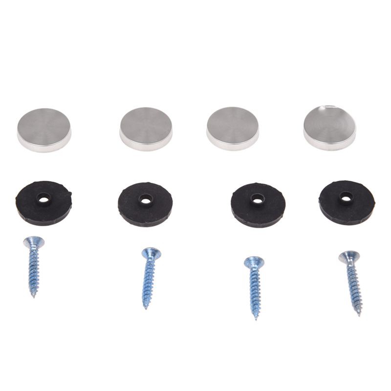 4 Pcs 20mm Dia Stainless Steel Cap Cover Decorative Mirror Screws