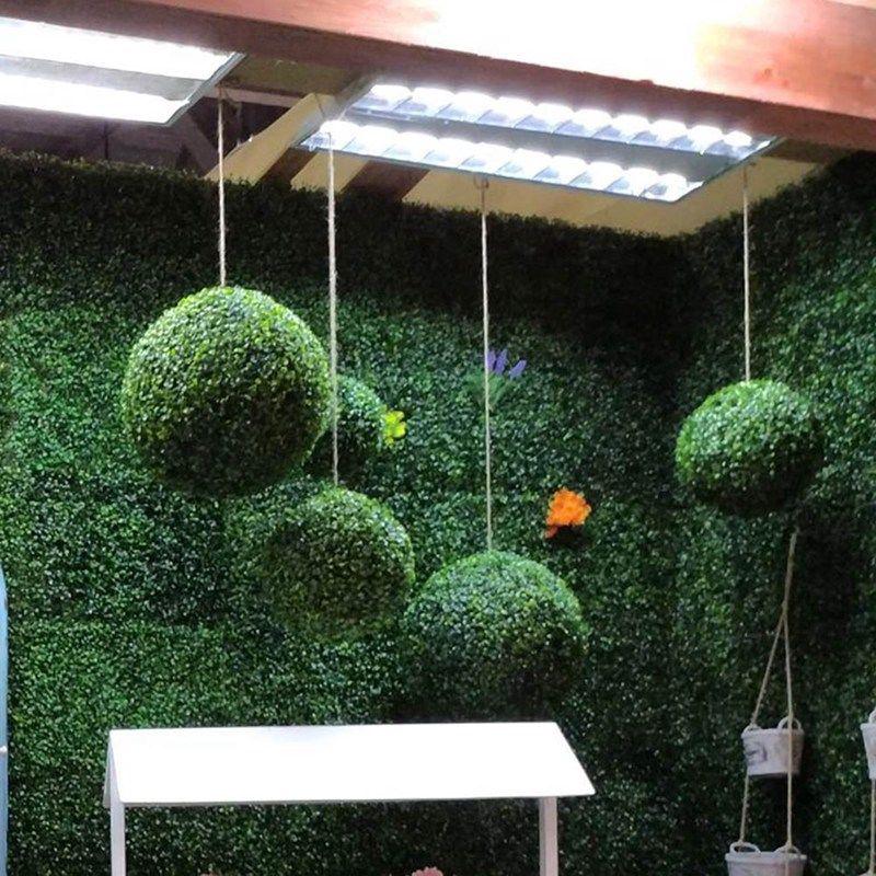 Artificial Hanging Boxwood Topiary Buxus Ball Grass Green