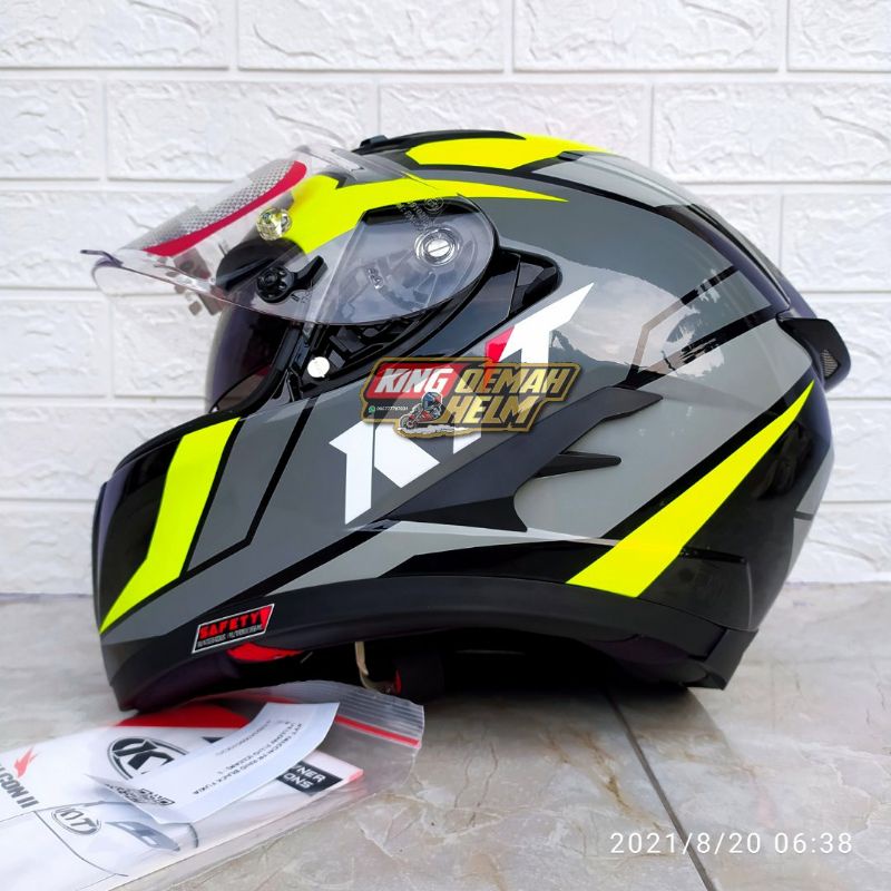 Helmet KYT FALCON FR RAID BLACK FUXIA YELLOW FLUO Helmet DOUBLE VISOR
