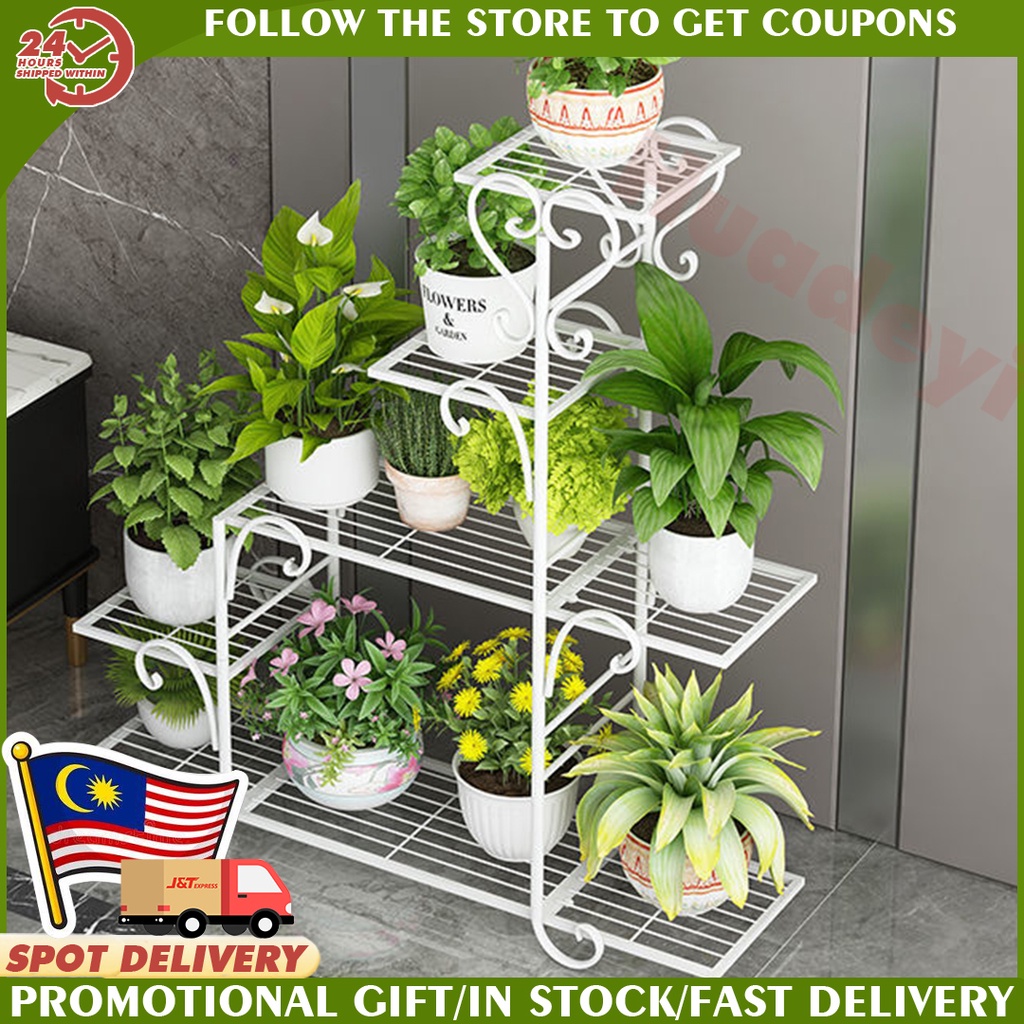 Iron multilayer flower stand home floor flower stand balcony living