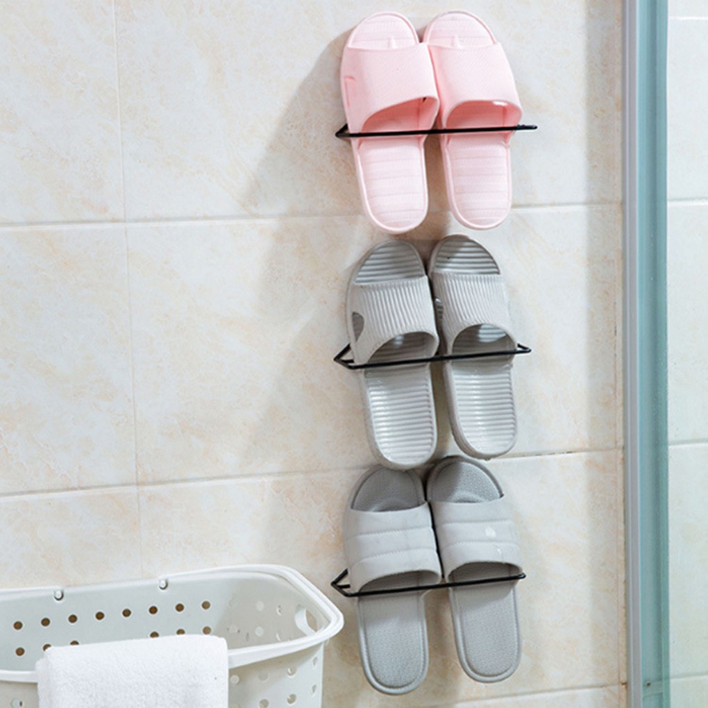 Triangular Wall Mounted Shoes Rack Holder Storage Organizer Door Shoe Hangers Shopee Malaysia